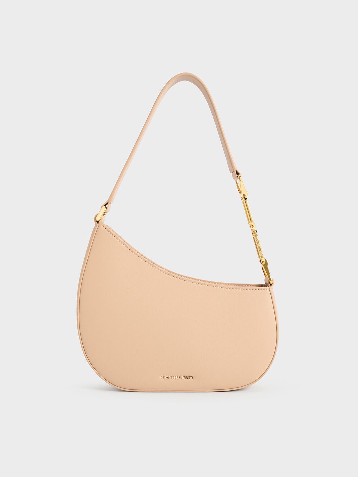 CHARLES & KEITH Classic / Agatha Chain-Strap Shoulder Bag - Beige