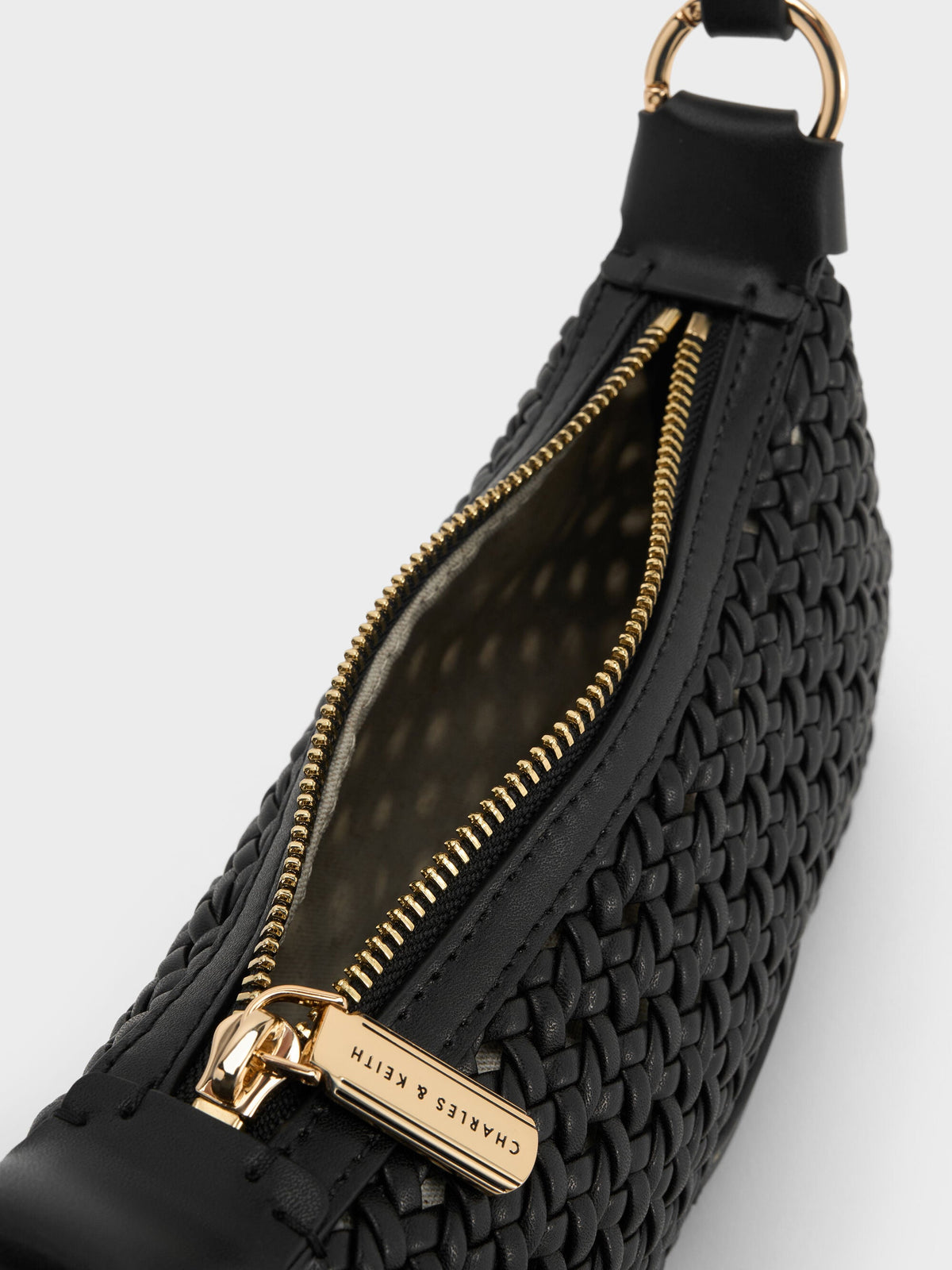 CHARLES & KEITH Classic / Mini Calla Woven Shoulder Bag - Black
