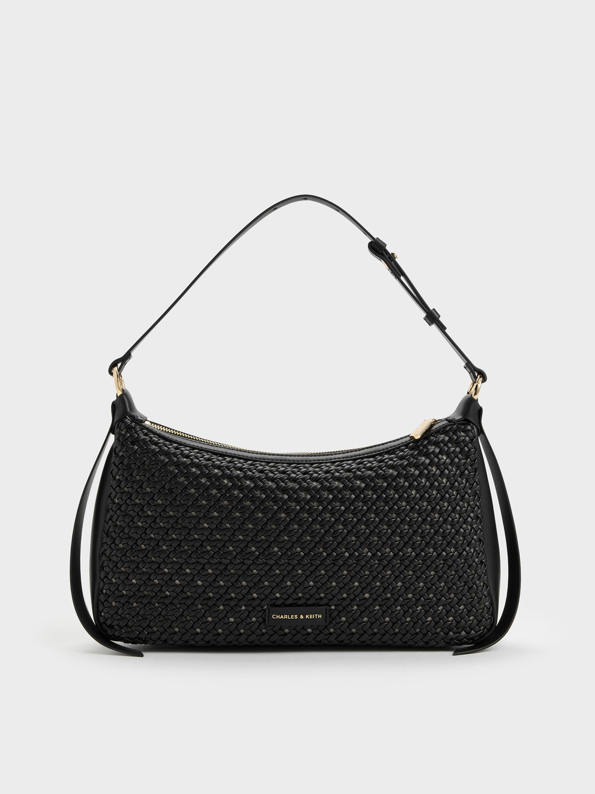 CHARLES & KEITH Smart Buy / Calla Woven Shoulder Bag - Black