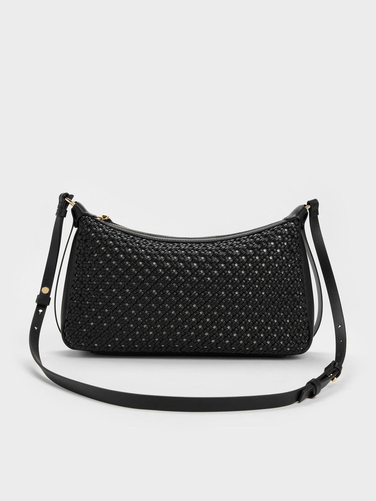 CHARLES & KEITH Smart Buy / Calla Woven Shoulder Bag - Black