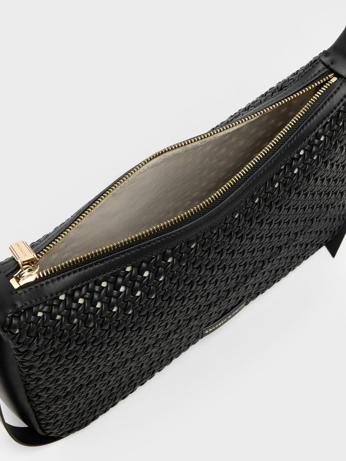 CHARLES & KEITH Smart Buy / Calla Woven Shoulder Bag - Black