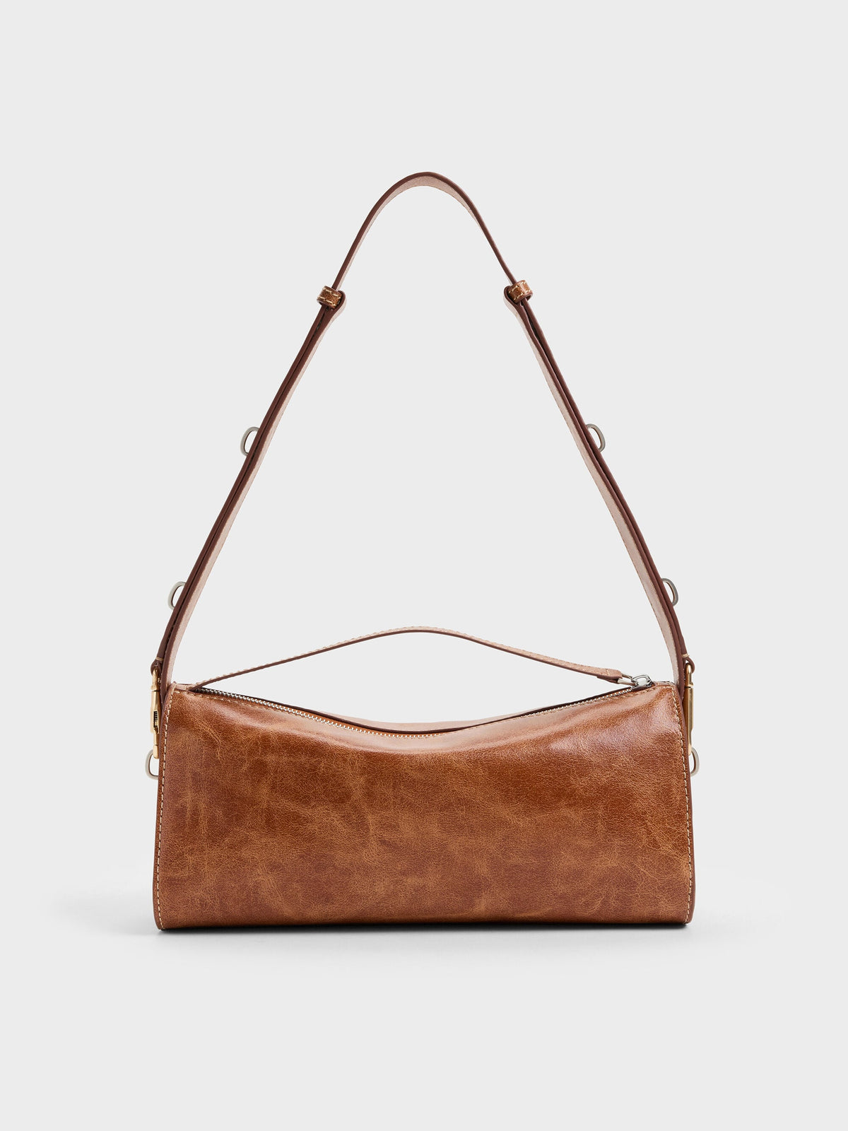 CHARLES & KEITH Customer Favorite / Delfina Elongated Shoulder Bag - Distressed Tan