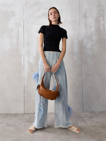 CHARLES & KEITH Great Value / Bessie Side-Pocket Hobo Bag - Distressed Tan