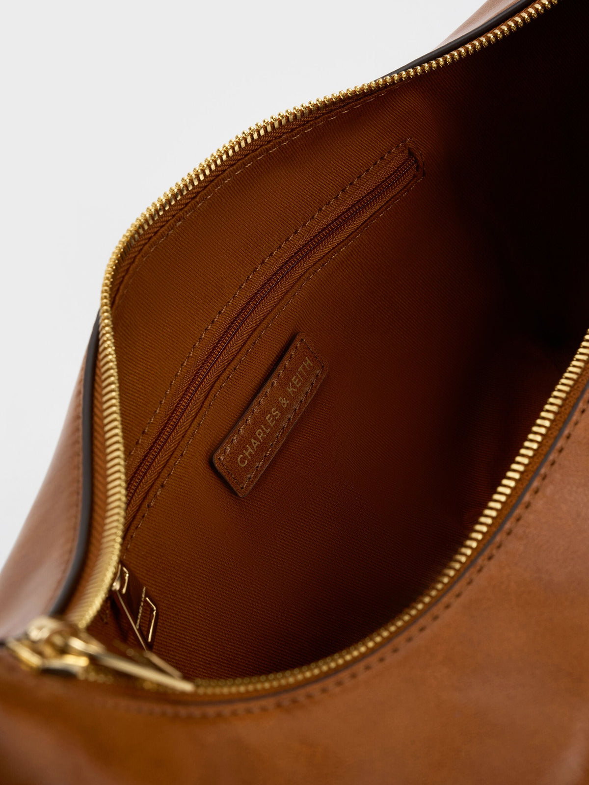 CHARLES & KEITH Great Value / Bessie Side-Pocket Hobo Bag - Distressed Tan