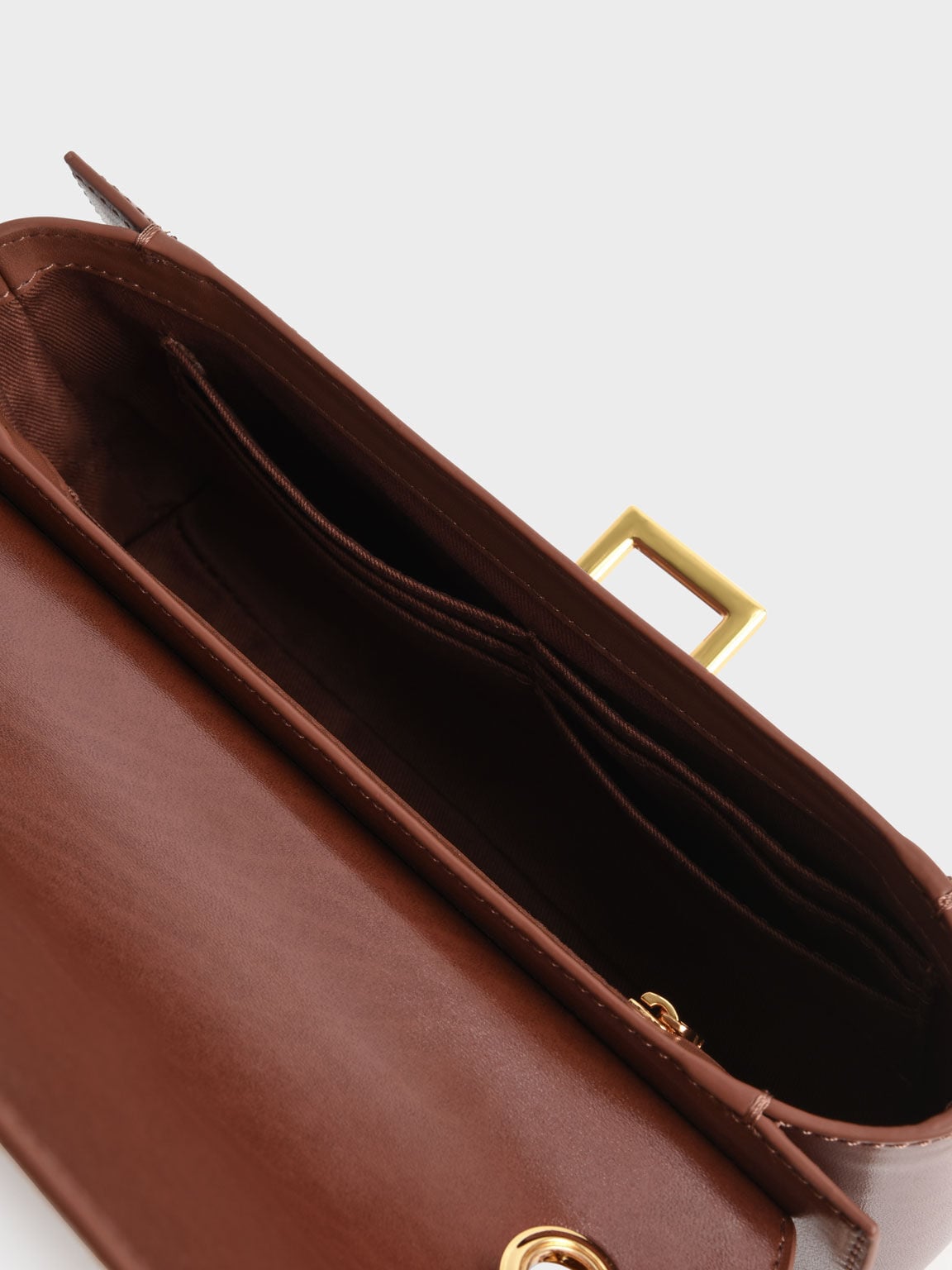 CHARLES & KEITH Classic / Everline Braided-Strap Shoulder Bag - Chocolate