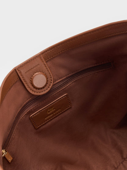 CHARLES & KEITH Customer Favorite / Gabine Leather Belted Hobo Bag - Chocolate