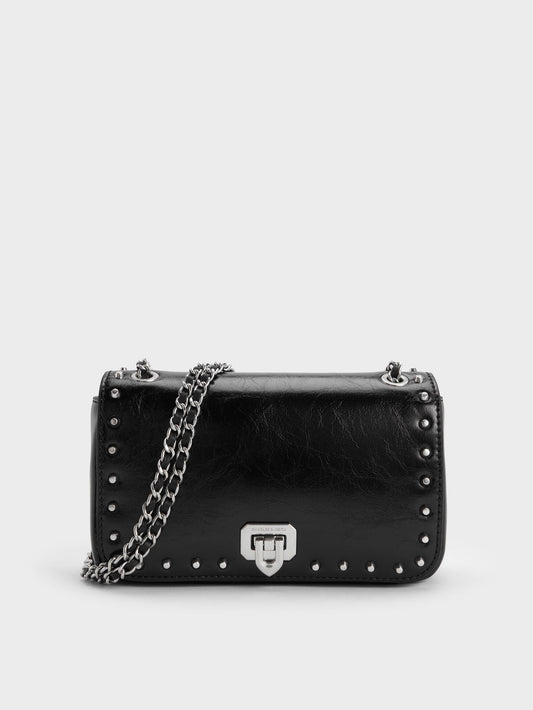CHARLES & KEITH Exclusive / Arwen Studded Shoulder Bag - Noir