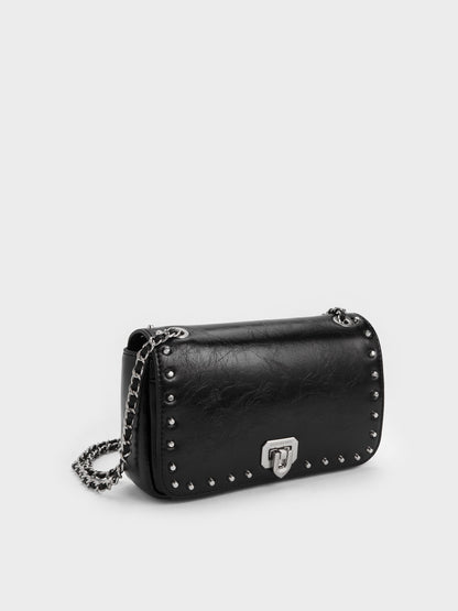 CHARLES & KEITH Exclusive / Arwen Studded Shoulder Bag - Noir
