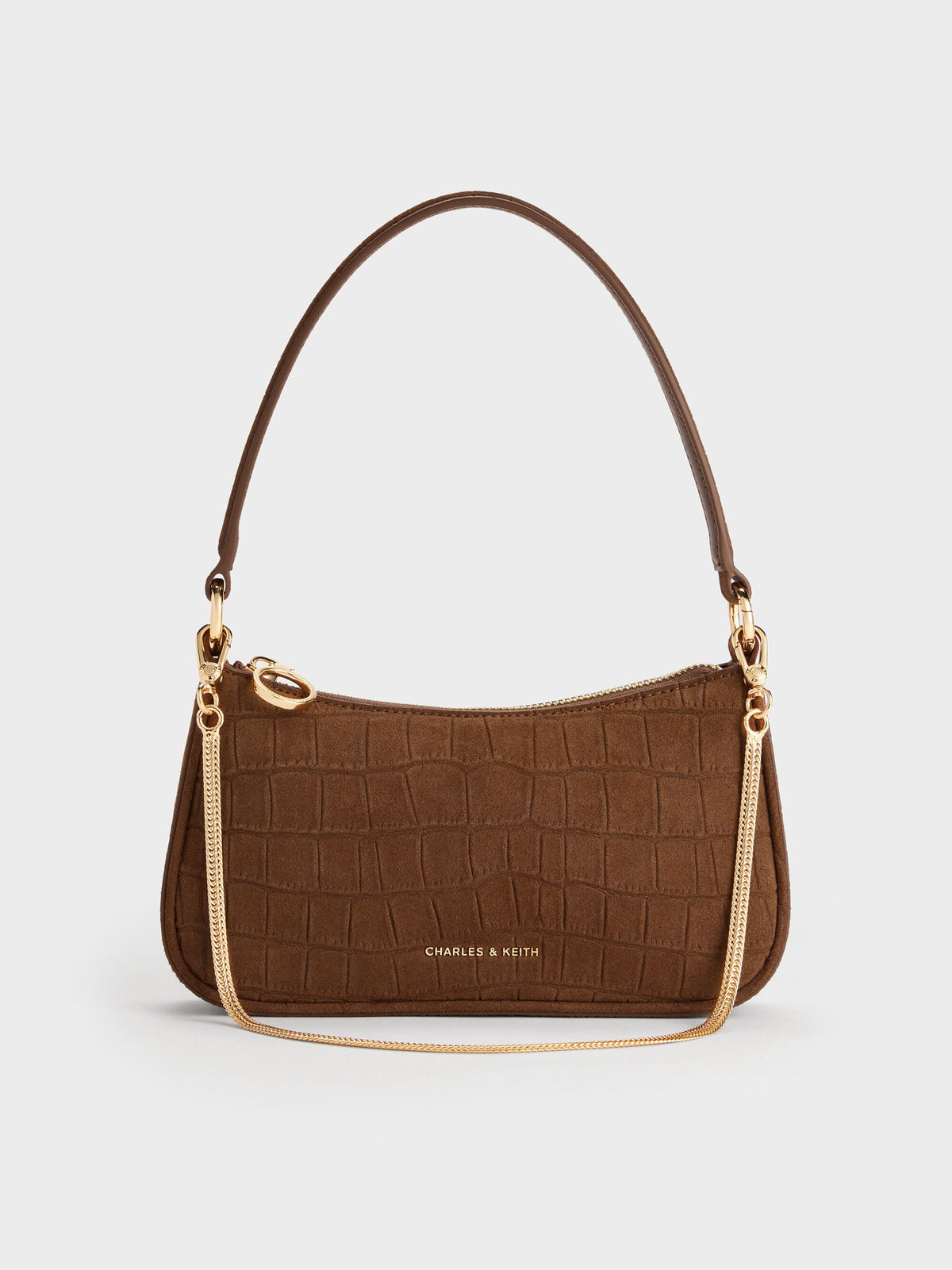 CHARLES & KEITH Recommended / Elspeth Chain Shoulder Bag - Chocolate
