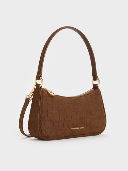 CHARLES & KEITH Recommended / Elspeth Chain Shoulder Bag - Chocolate