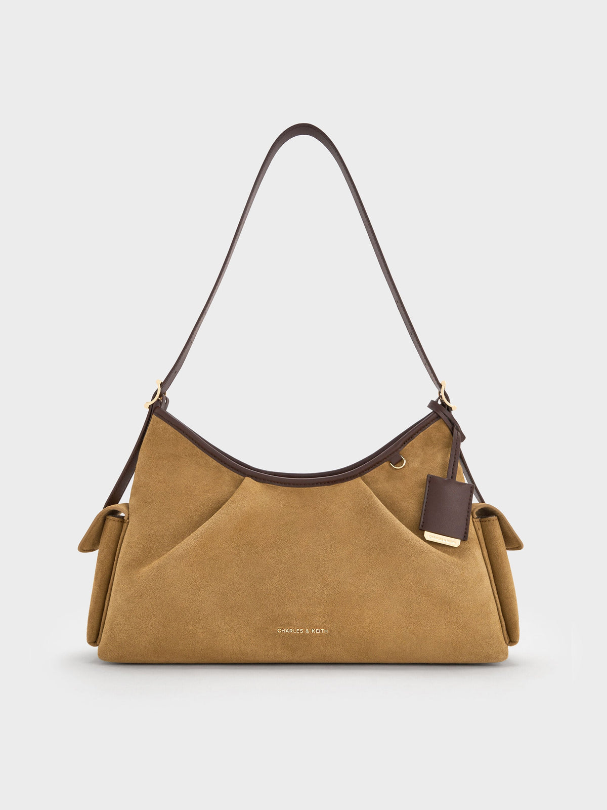 CHARLES & KEITH Premium / Khai Side-Pocket Shoulder Bag - Sahara Sand
