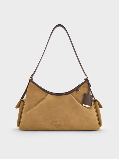 CHARLES & KEITH Premium / Khai Side-Pocket Shoulder Bag - Sahara Sand
