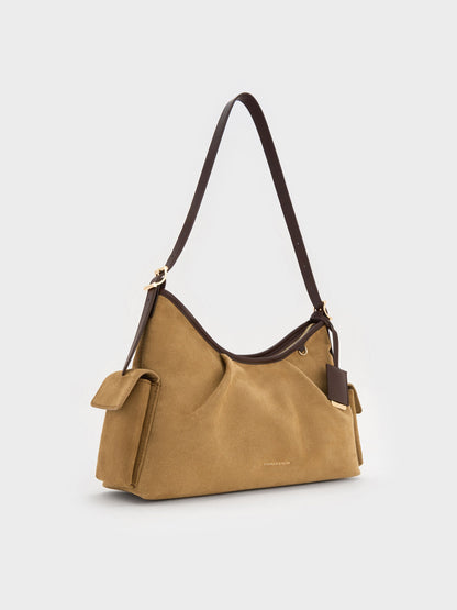 CHARLES & KEITH Premium / Khai Side-Pocket Shoulder Bag - Sahara Sand
