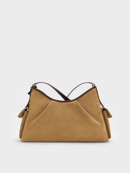 CHARLES & KEITH Premium / Khai Side-Pocket Shoulder Bag - Sahara Sand