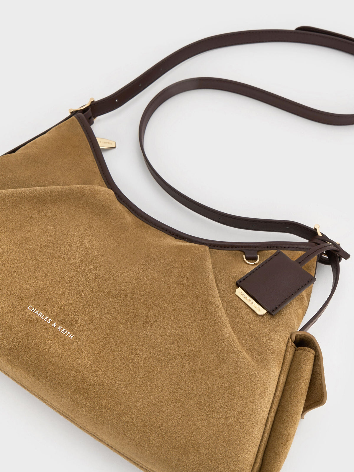 CHARLES & KEITH Premium / Khai Side-Pocket Shoulder Bag - Sahara Sand