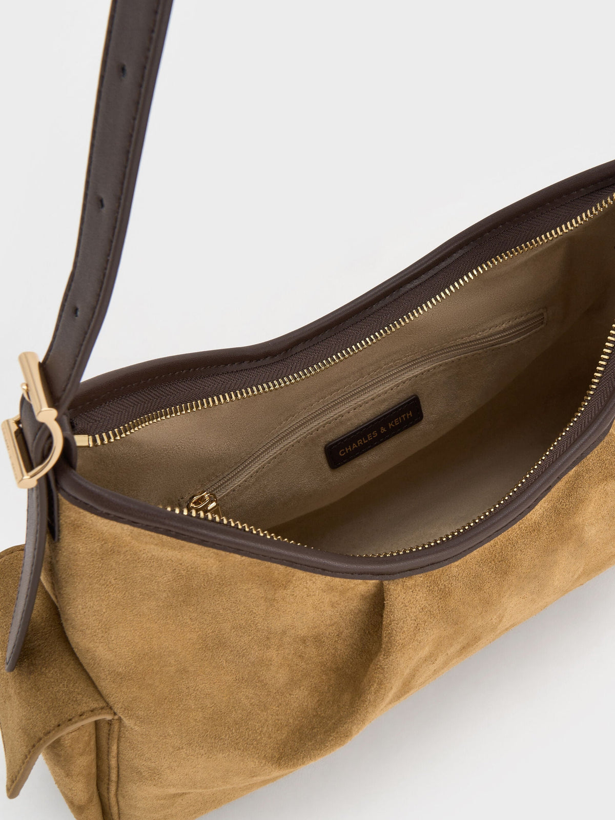 CHARLES & KEITH Premium / Khai Side-Pocket Shoulder Bag - Sahara Sand