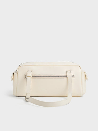 CHARLES & KEITH Value / Rachel Multi-Pocket Shoulder Bag - Cream