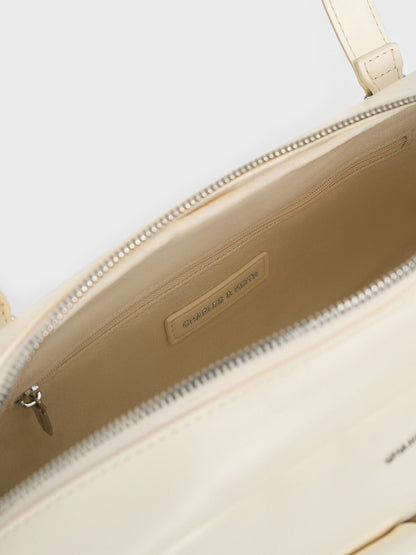 CHARLES & KEITH Value / Rachel Multi-Pocket Shoulder Bag - Cream