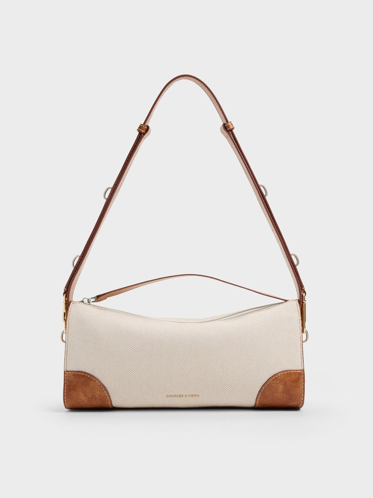 CHARLES & KEITH Classic / Delfina Canvas Elongated Shoulder Bag - Multi