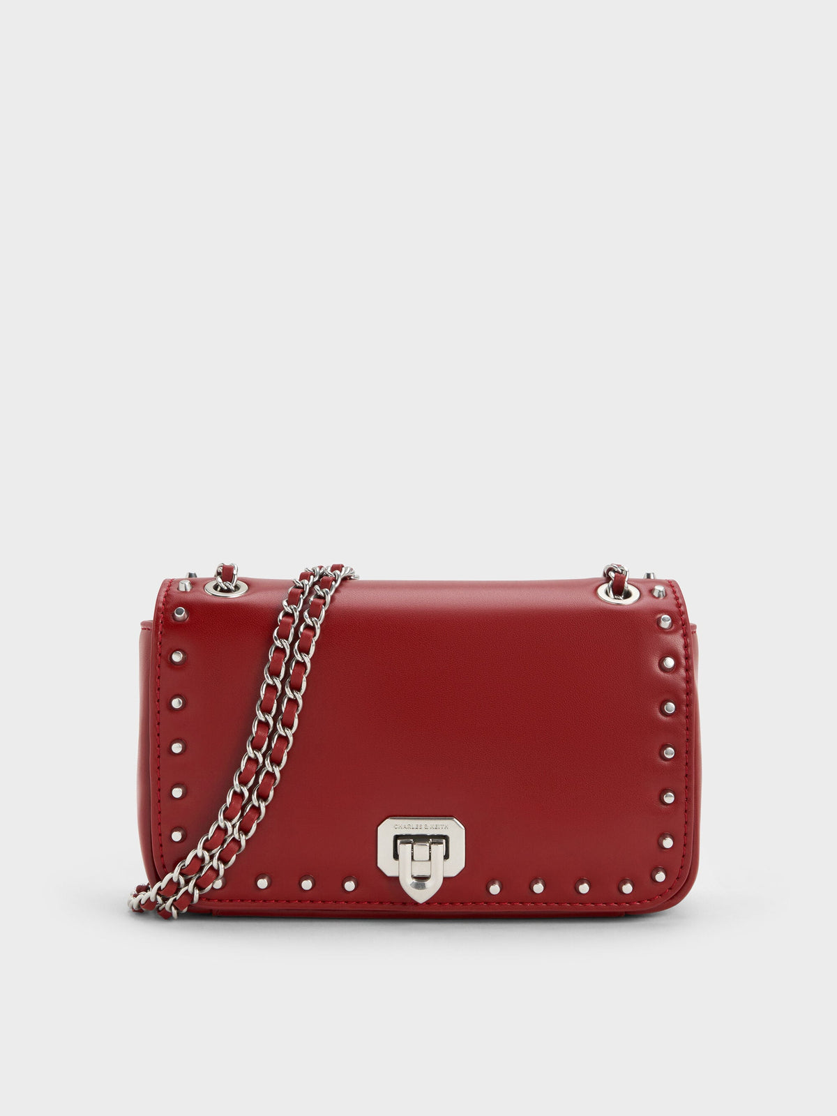 CHARLES & KEITH Premium / Arwen Studded Shoulder Bag - Red