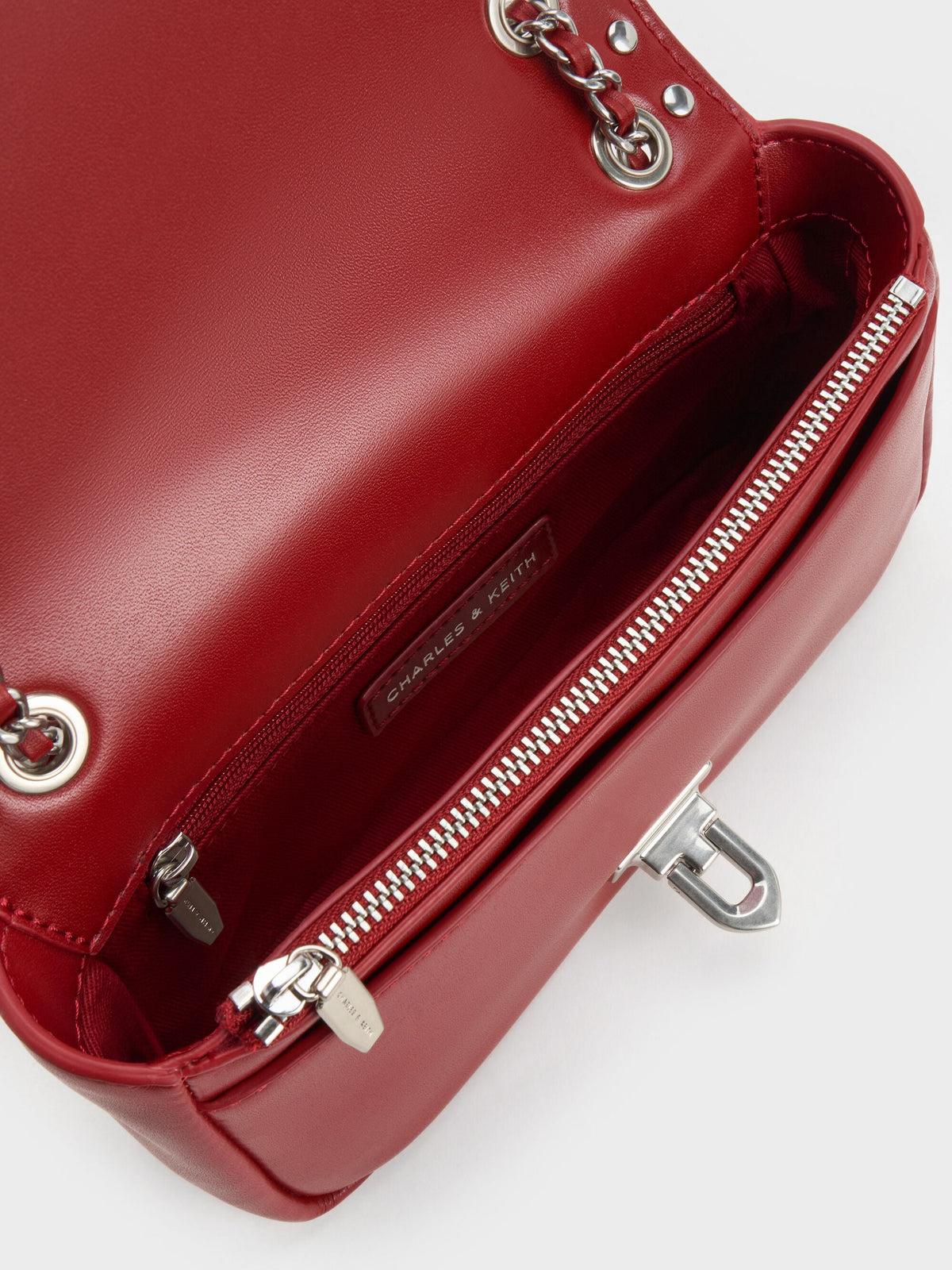 CHARLES & KEITH Premium / Arwen Studded Shoulder Bag - Red