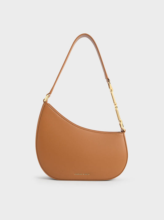 CHARLES & KEITH Classic / Agatha Chain-Strap Shoulder Bag - Brown