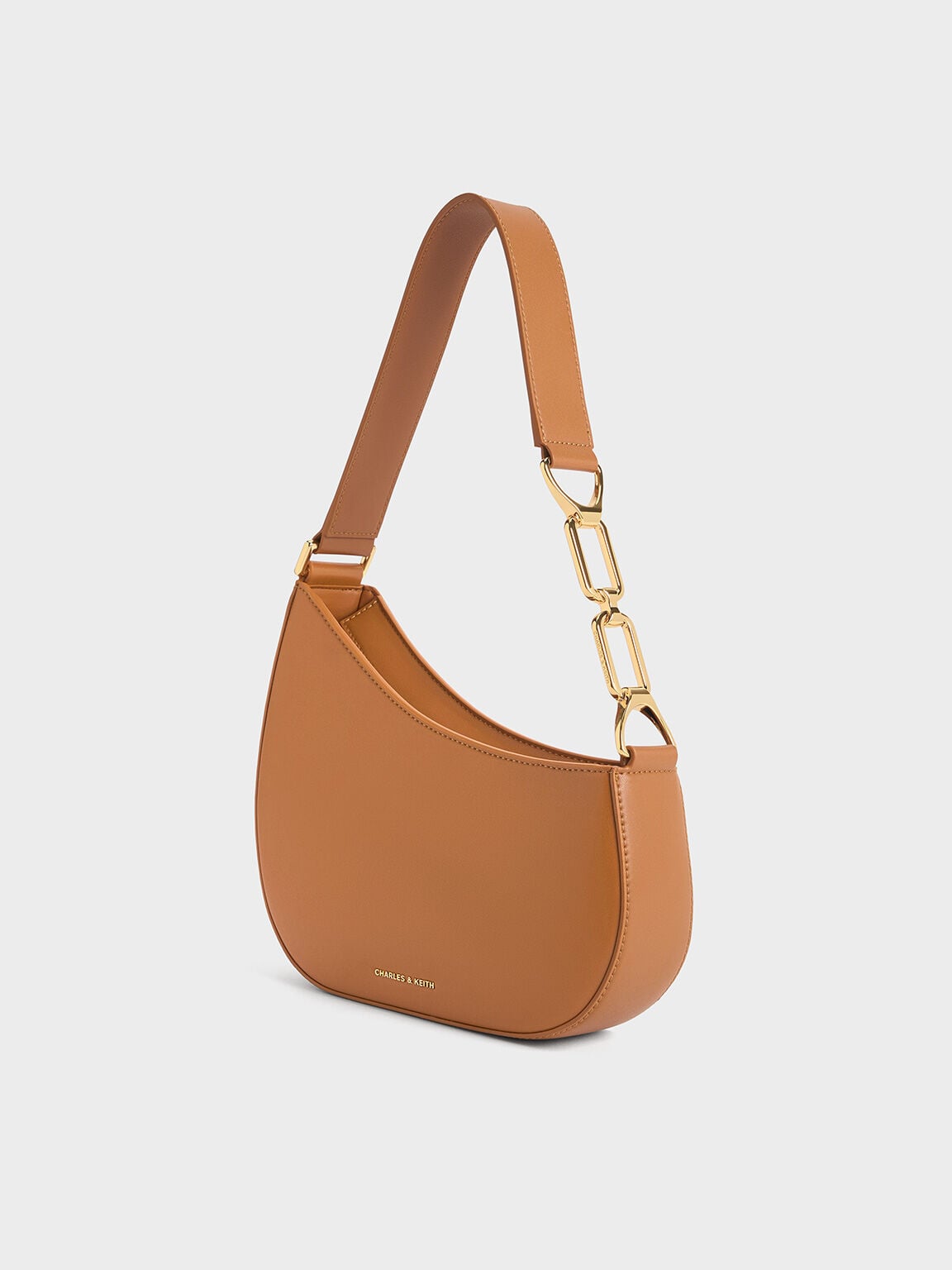 CHARLES & KEITH Classic / Agatha Chain-Strap Shoulder Bag - Brown
