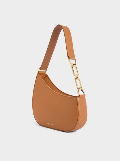 CHARLES & KEITH Classic / Agatha Chain-Strap Shoulder Bag - Brown