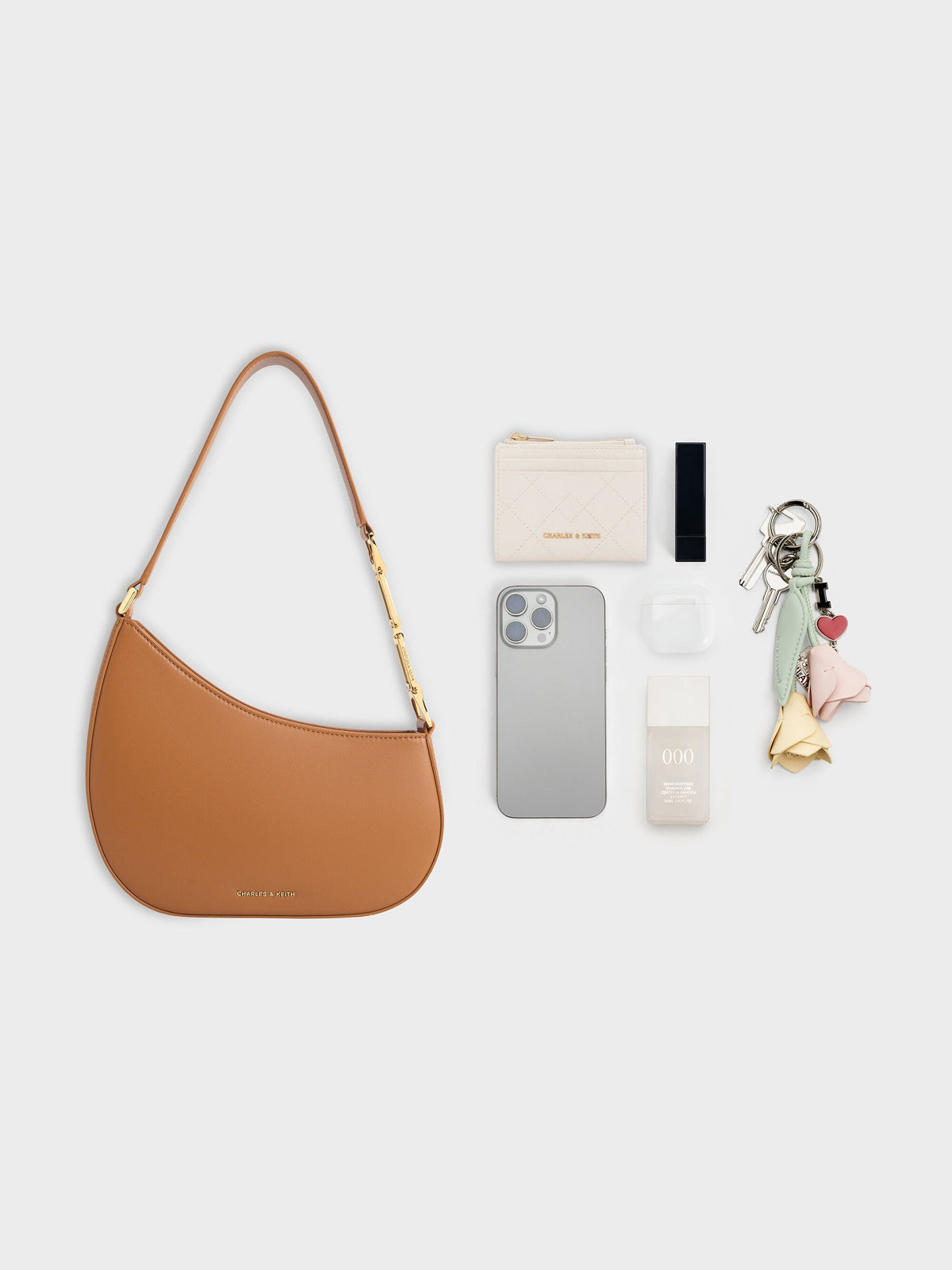 CHARLES & KEITH Classic / Agatha Chain-Strap Shoulder Bag - Brown