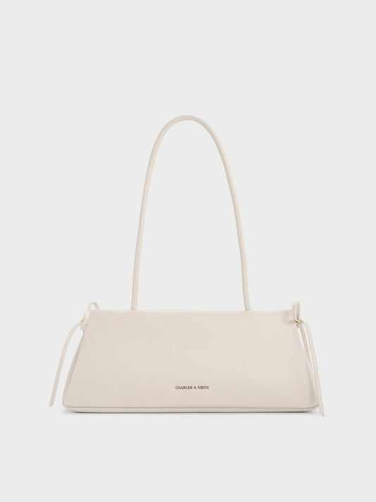 CHARLES & KEITH Signature / Hazel Bow Shoulder Bag - Meringue White