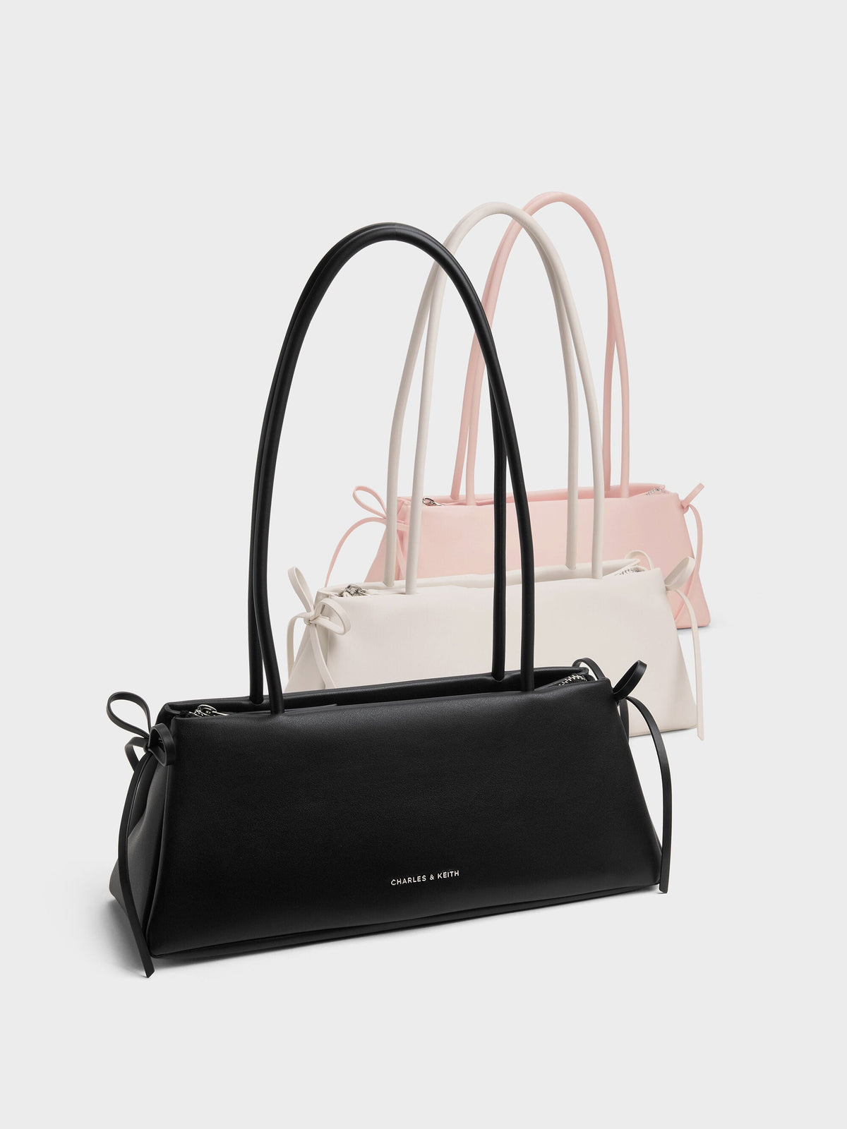 CHARLES & KEITH Signature / Hazel Bow Shoulder Bag - Meringue White