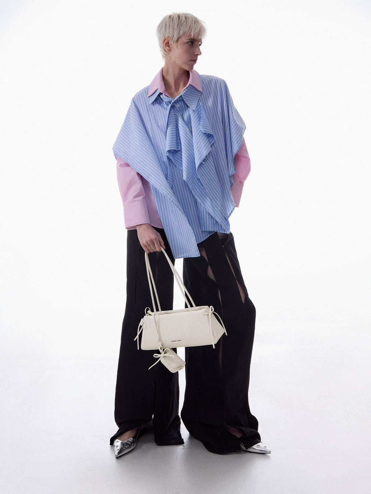CHARLES & KEITH Signature / Hazel Bow Shoulder Bag - Meringue White