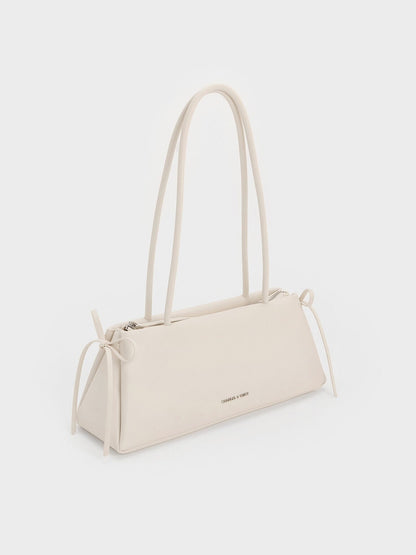 CHARLES & KEITH Signature / Hazel Bow Shoulder Bag - Meringue White
