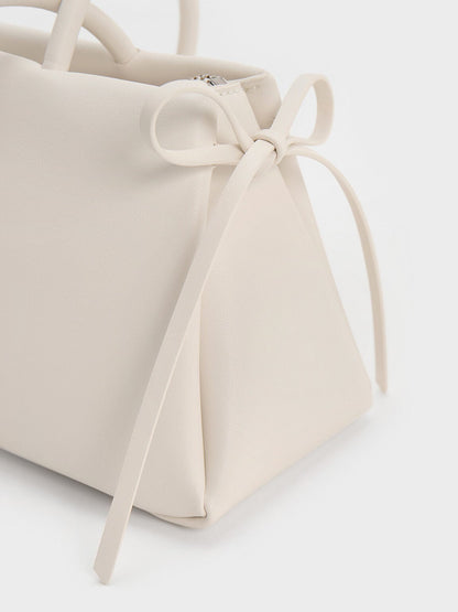 CHARLES & KEITH Signature / Hazel Bow Shoulder Bag - Meringue White
