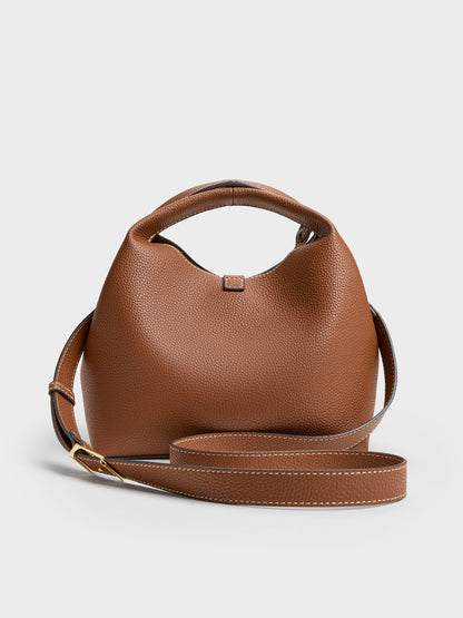 CHARLES & KEITH Recommended / Chance Turn-Lock Bucket Bag - Chocolate