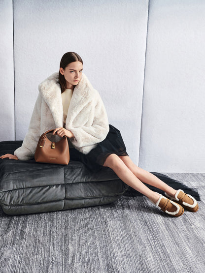 CHARLES & KEITH Recommended / Chance Turn-Lock Bucket Bag - Chocolate