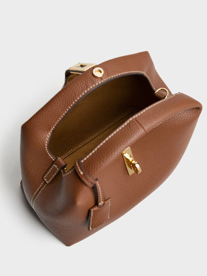CHARLES & KEITH Recommended / Chance Turn-Lock Bucket Bag - Chocolate