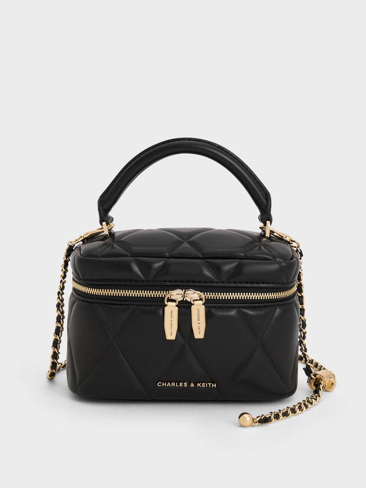 CHARLES & KEITH Popular / Arwen Quilted Top Handle Vanity Bag - Black
