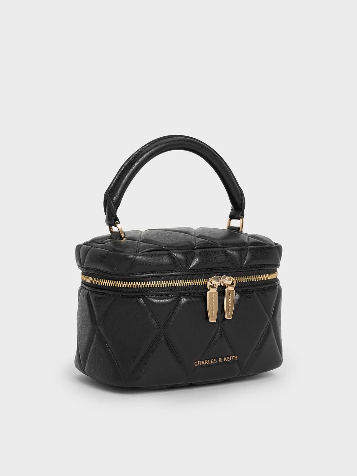 CHARLES & KEITH Popular / Arwen Quilted Top Handle Vanity Bag - Black