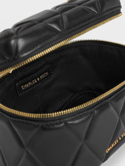 CHARLES & KEITH Popular / Arwen Quilted Top Handle Vanity Bag - Black