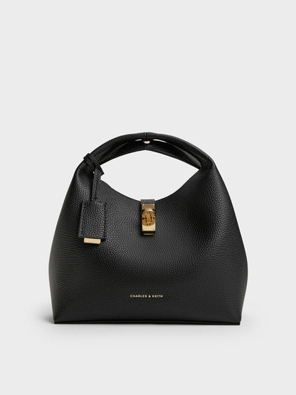 CHARLES & KEITH Best Price / Chance Turn-Lock Bucket Bag - Black