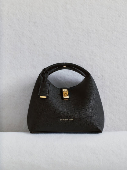 CHARLES & KEITH Best Price / Chance Turn-Lock Bucket Bag - Black