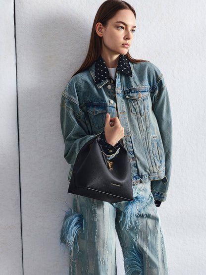 CHARLES & KEITH Best Price / Chance Turn-Lock Bucket Bag - Black