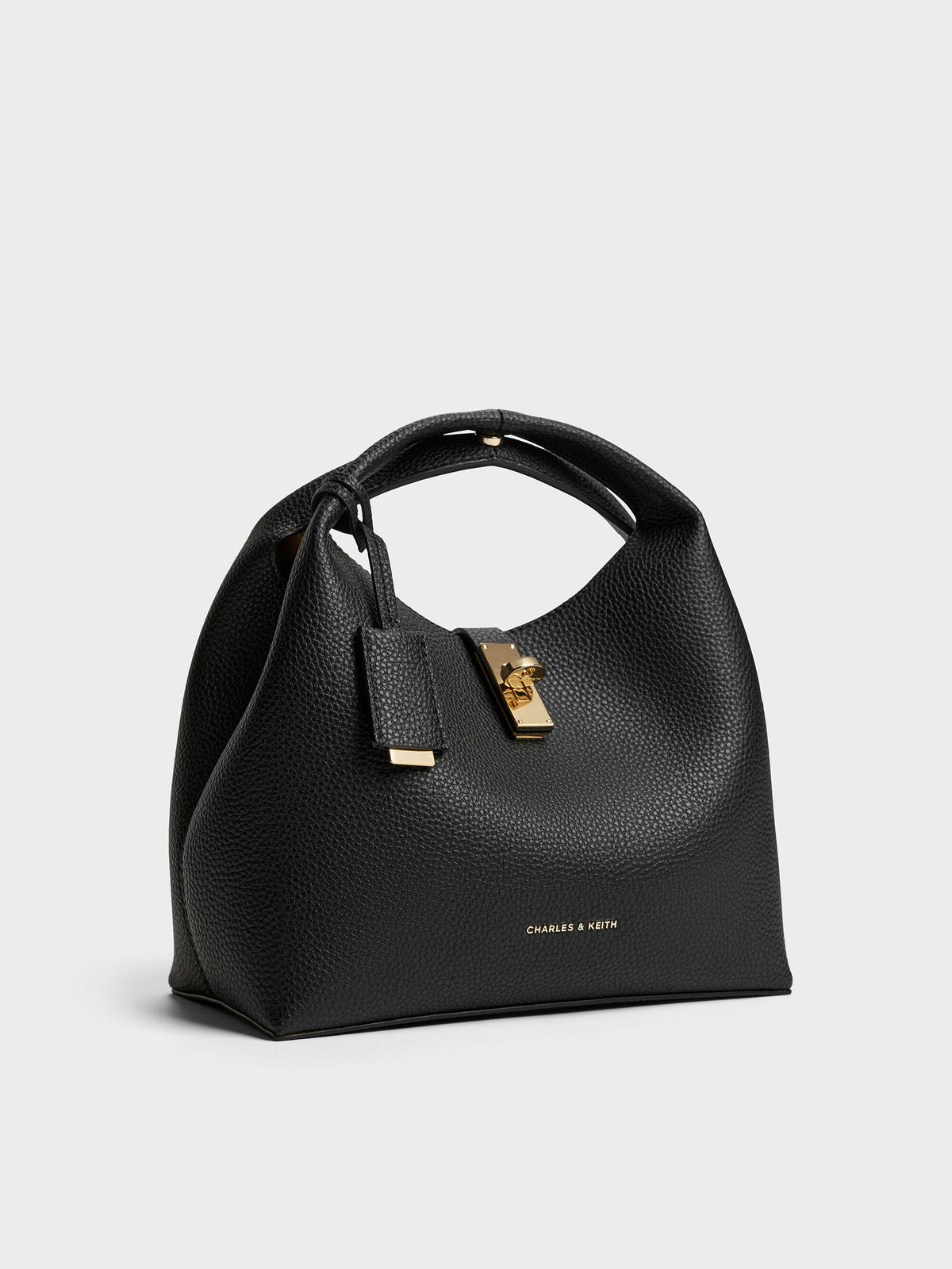 CHARLES & KEITH Best Price / Chance Turn-Lock Bucket Bag - Black