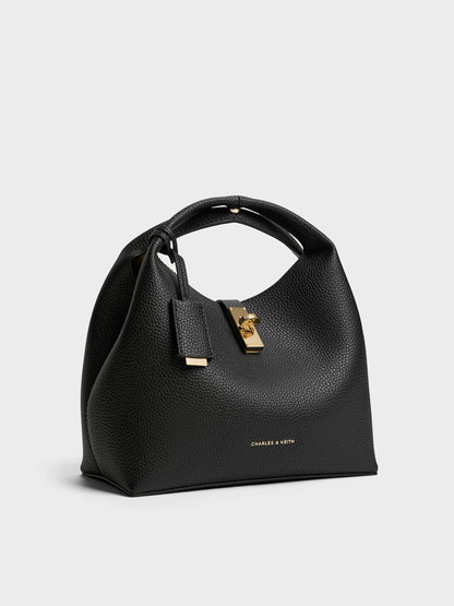 CHARLES & KEITH Best Price / Chance Turn-Lock Bucket Bag - Black