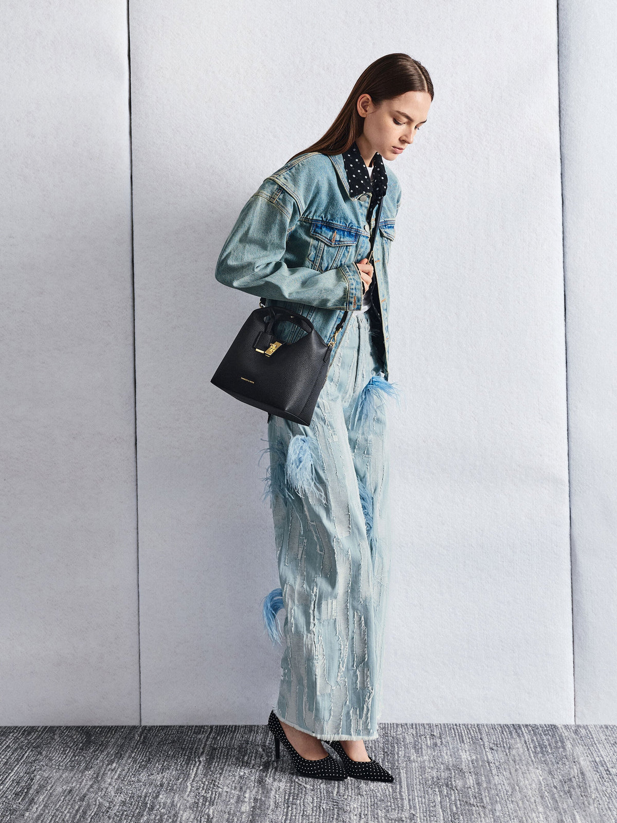 CHARLES & KEITH Best Price / Chance Turn-Lock Bucket Bag - Black