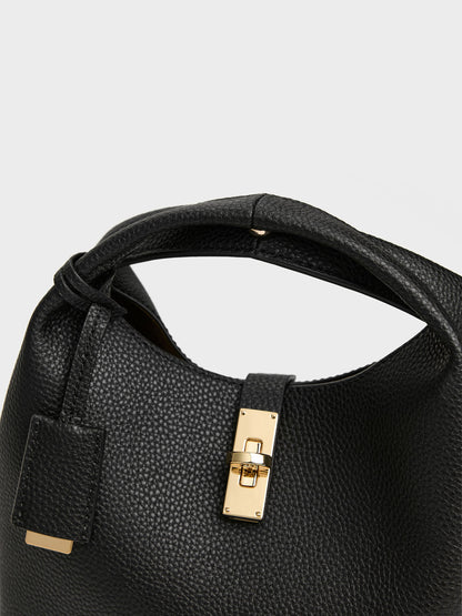 CHARLES & KEITH Best Price / Chance Turn-Lock Bucket Bag - Black