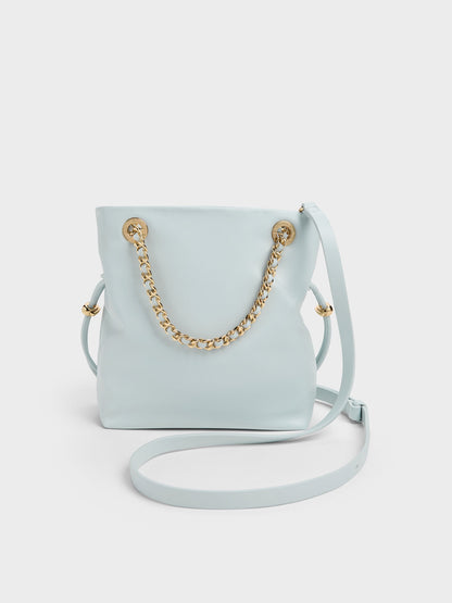 CHARLES & KEITH Recommended / Arya Braided-Chain Crossbody Bag - Sea Salt Blue