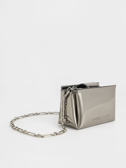 CHARLES & KEITH Popular / Bosie Metallic Micro Bag - Pewter