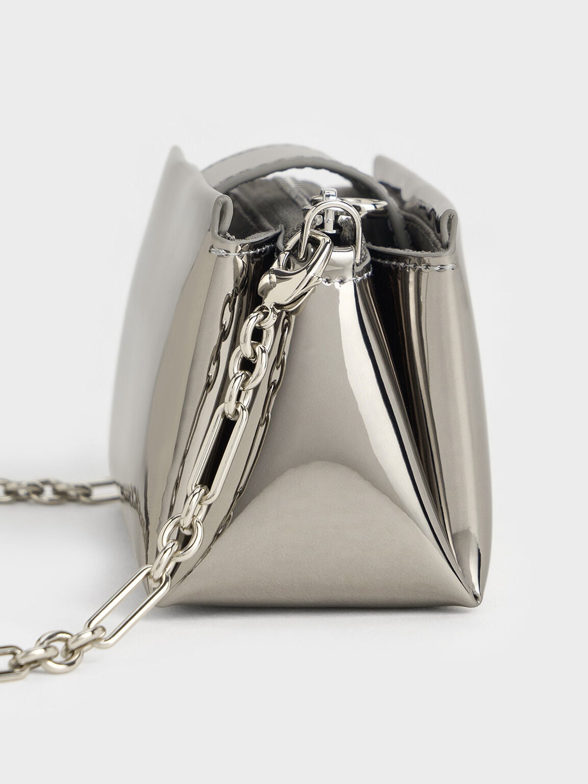 CHARLES & KEITH Popular / Bosie Metallic Micro Bag - Pewter
